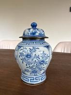 Antieke Chinese Gemberpot met Deksel Blauw-Wit, Ophalen of Verzenden