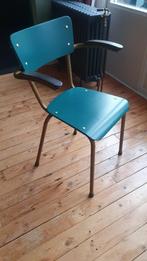 Vintage stoel in Gispen Stijl - groen - goud, Huis en Inrichting, Stoelen, Ophalen, Gebruikt, Overige kleuren, Vintage