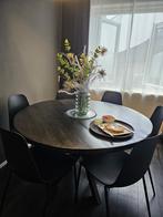 Ronde Eettafel met Zes Stoelen, Ophalen, 100 tot 150 cm, Rond, Zo goed als nieuw