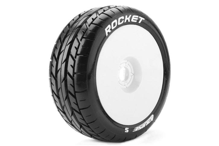 Louise RC B-ROCKET 1/8 Buggy Bandenset - Soft - Witte Velgen, Hobby en Vrije tijd, Modelbouw | Radiografisch | Overige, Nieuw