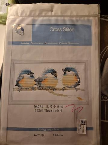 Nieuw Borduurpakket - Drie Vogels beschikbaar voor biedingen
