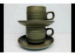 Vintage Denby Camelot Chevron 1961 2x kop en schotel servies, Antiek en Kunst, Antiek | Servies los, Ophalen of Verzenden