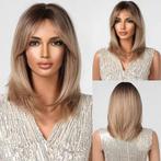 Pruik kort bob model medium blond haar model Merel, Verzenden, Nieuw, Pruik of Haarverlenging