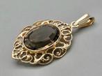 Gouden vintage hanger met edelsteen rooktopaas. 2025/873., ., Ophalen of Verzenden, Zo goed als nieuw, .