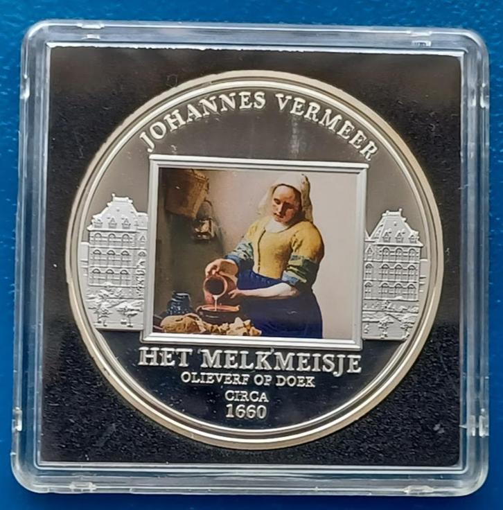 Penning Rijksmuseum Het Melkmeisje BU - 2019, Postzegels en Munten, Penningen en Medailles, Overige materialen, Nederland, Verzenden