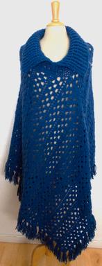 Handmade knitwear aparte lange poncho/trui/jurk! L/XL, Verzenden, Zo goed als nieuw, Maat 42/44 (L), Blauw
