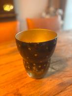 Decoupage Vaasje met Gouden Accenten, Huis en Inrichting, Zwart, Ophalen of Verzenden, Minder dan 50 cm, Glas