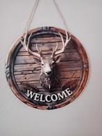 Houten bordje met hertenkop "Welcome", Ophalen, Overige materialen, Overige merken