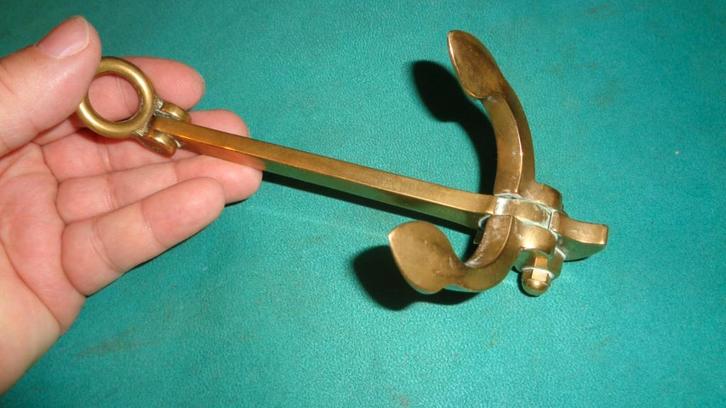 Groot brons miniatuur anker 217 gram, Antiek en Kunst, Curiosa en Brocante, Verzenden