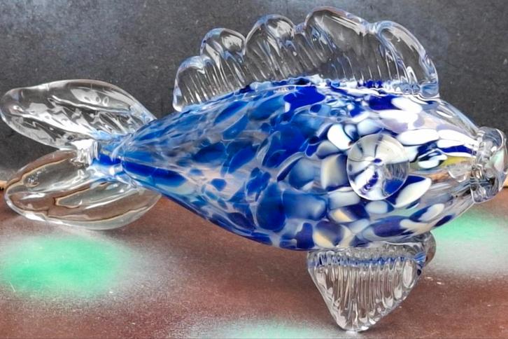 Vis. Glassierkunst. 17 cm., Antiek en Kunst, Antiek | Glas en Kristal, Ophalen