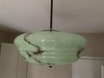 Art Deco glazen hanglamp vintage Gemarmerde schaal, Huis en Inrichting, Lampen | Hanglampen, Ophalen, Gebruikt, Retro vintage antiek