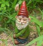 Prachtig tuinbeeldje Plassende kabouter (15cm), Ophalen of Verzenden, Nieuw