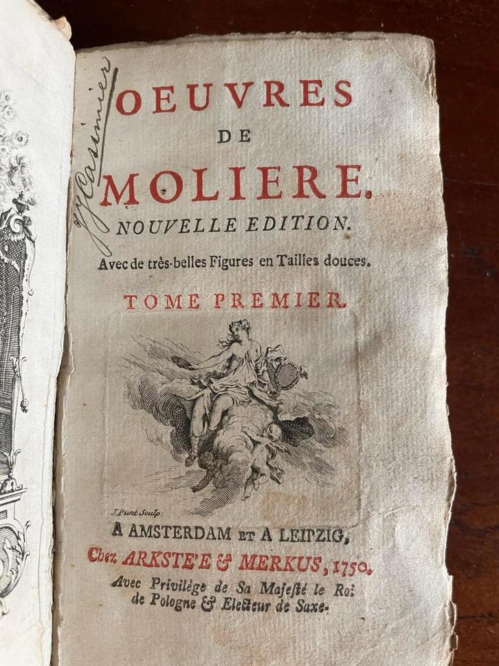 Molière Oeuvres 1750, Amsterdam, Antiek en Kunst, Antiek | Boeken en Bijbels, Ophalen of Verzenden