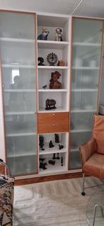 Wandmeubel wit/ hout/ staal, Huis en Inrichting, Kasten | Wandmeubels, Ophalen, Gebruikt, 200 cm of meer, Met deur(en)