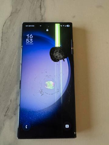 Samsung s23 ultra gebarst scherm beschikbaar voor biedingen