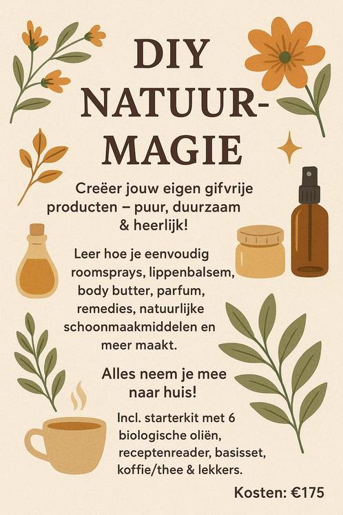 WORKHOP AROMATHERAPIE DIY 100% BIO UNIEK HEERLIJK TOPKADO, Hobby en Vrije tijd, Cursusmateriaal, Nieuw, Persoonlijke verzorging