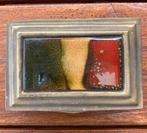 Vintage Metalen doosje met emaille deksel 12x8cm, Antiek en Kunst, Ophalen of Verzenden