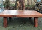 Unieke robuuste Vintage gedisseld eiken SALONTAFEL, Huis en Inrichting, Tafels | Salontafels, Ophalen, Gebruikt, 100 tot 150 cm