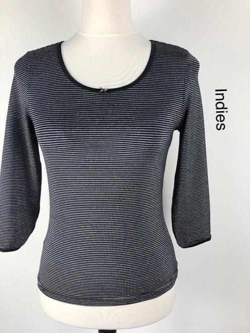 Indies Blouseje  (mt: 36) EL/6814, Kleding | Dames, Blouses en Tunieken, Zo goed als nieuw, Maat 36 (S), Zwart, Ophalen of Verzenden