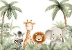 Jungle Vriendjes fotobehang, giraffe, zebra, Muurdeco4kids, Verzenden, Nieuw, Wanddecoratie