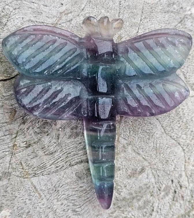 Prachtige regenboog fluoriet libelle, Verzamelen, Mineralen en Fossielen, Ophalen of Verzenden