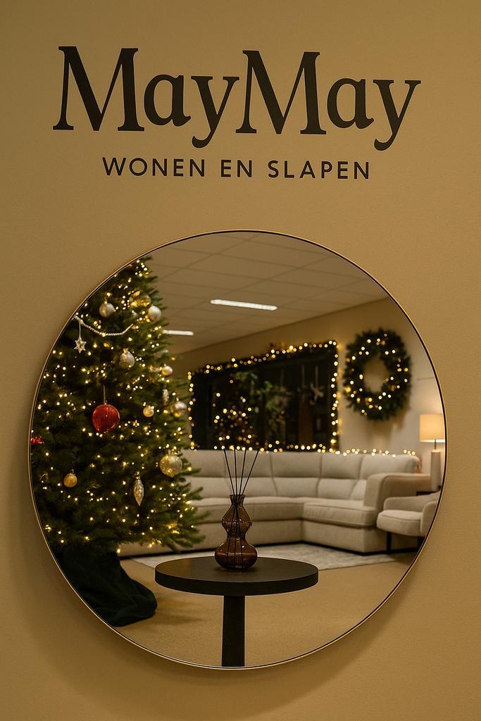 Spiegel Ø120cm Rond Goud €89.95 Direct/Leverbaar E-7261, Huis en Inrichting, Woonaccessoires | Spiegels, Nieuw, 100 tot 125 cm