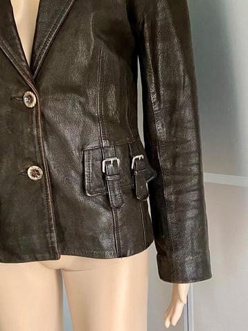 i603 Echt-leren jasje mt. 40=M blazer colbert jas bruin leer beschikbaar voor biedingen