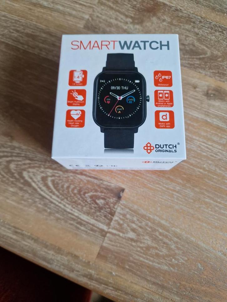 Dutch Originals Smartwatch - Nieuw in doos!, Sieraden, Tassen en Uiterlijk, Smartwatches, Nieuw, Android, Zwart, Afstand, Calorieverbanding