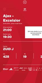 Ajax- Excelsior ticket vak 428, Tickets en Kaartjes, Sport | Voetbal