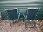 tuinstoel vintage lafuma tuinstoel klapstoel streep groen, Ophalen, Gebruikt