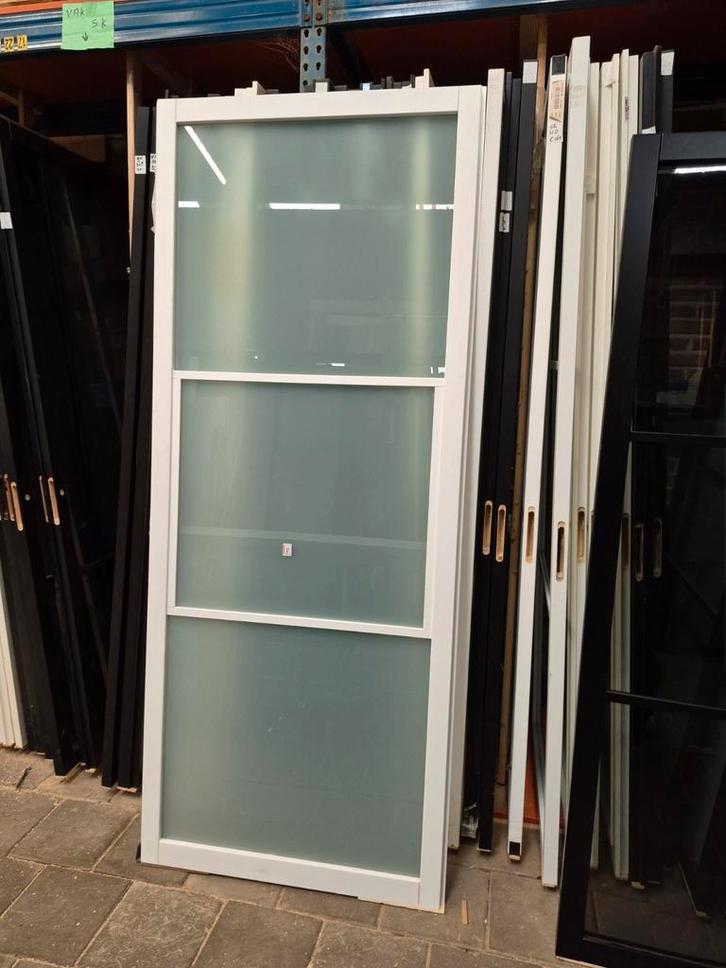 93x231,5cm binnendeur opdek L of R staallook wit SL41, Doe-het-zelf en Verbouw, Deuren en Horren, Zo goed als nieuw, Binnendeur