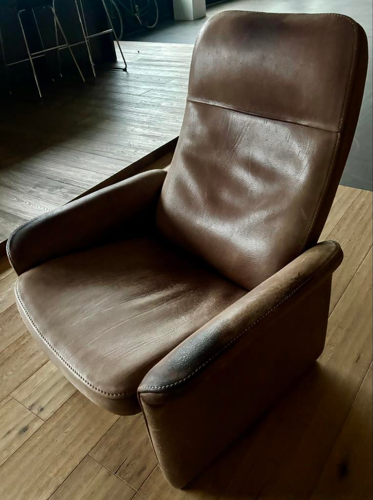 Vintage De Sede leren fauteuil, Ophalen, Gebruikt, Leer, 75 tot 100 cm