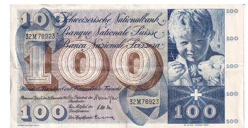 Zwitserland, 100 Francs, 1961, Postzegels en Munten, Bankbiljetten | Europa | Niet-Eurobiljetten, Los biljet, Overige landen, Ophalen of Verzenden