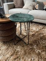 Dutchtone Bijzettafel Emerald - Groen Marmer, Huis en Inrichting, 45 tot 60 cm, Minder dan 55 cm, Metaal of Aluminium, Rond