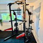 Power Rack + Bench + 80kg schijven + vloer & accessoires, Ophalen, Zo goed als nieuw, Benen, Overige typen