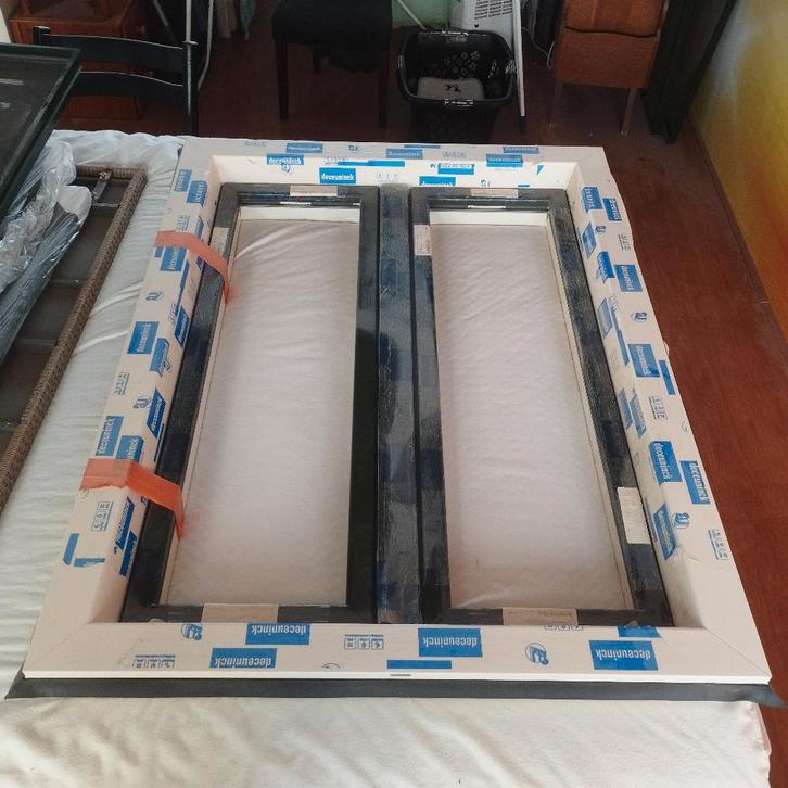 kunststof kozijn 93,5x125,2 cm (bxh) incl. hor, Doe-het-zelf en Verbouw, Kozijnen en Schuifpuien, Nieuw, Raamkozijn, Kunststof