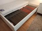 Te koop deelbaar wit tweepersoons bed zonder matrassen., Ophalen, Verstelbaar, Tweepersoons, Zo goed als nieuw