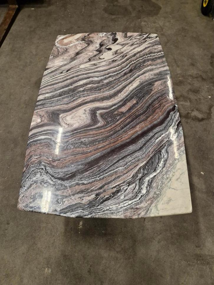 Marmeren salontafel | 130 x 80 x 42 cm | Uniek geaderd, Huis en Inrichting, Tafels | Salontafels, Zo goed als nieuw, Minder dan 50 cm