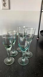 Glazen groen gerinte port borrel, Verzamelen, Glas en Borrelglaasjes, Ophalen of Verzenden, Zo goed als nieuw, Overige typen