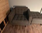 Landskrona IKEA fauteuil + poef - Zo goed als nieuw!, Huis en Inrichting, Fauteuils, Ophalen, Zo goed als nieuw, Stof, 75 tot 100 cm
