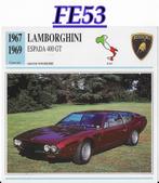 Fe53 autokaart lamborghini espada 400 gt ( 1967 - 1969 ), Ophalen of Verzenden, Zo goed als nieuw, Auto's