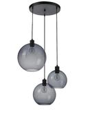 Rookglas drie bollen hanglamp eetkamer eric kuster style, Ophalen of Verzenden, Zo goed als nieuw