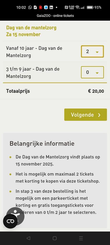 😃😃😃🐯🐊🦁NÚ KAARTJES GaiaZOO! Gaya zoo, Gaja Zoo, zo, Tickets en Kaartjes, Recreatie | Dierentuinen, Twee personen, Ticket of Toegangskaart