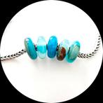 Trollbeads Agaat turkoois / zilver, Zo goed als nieuw, Trollbeads, 4 bedels of meer, Edelsteen