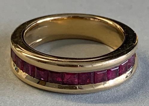 Gouden Ring met Robijnen 18 Karaat Massief ~ Alliance Ring, Antiek en Kunst, Antiek | Goud en Zilver, Goud, Ophalen