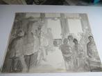 Cafe drukte, Antiek en Kunst, Kunst | Litho's en Zeefdrukken, Ophalen of Verzenden