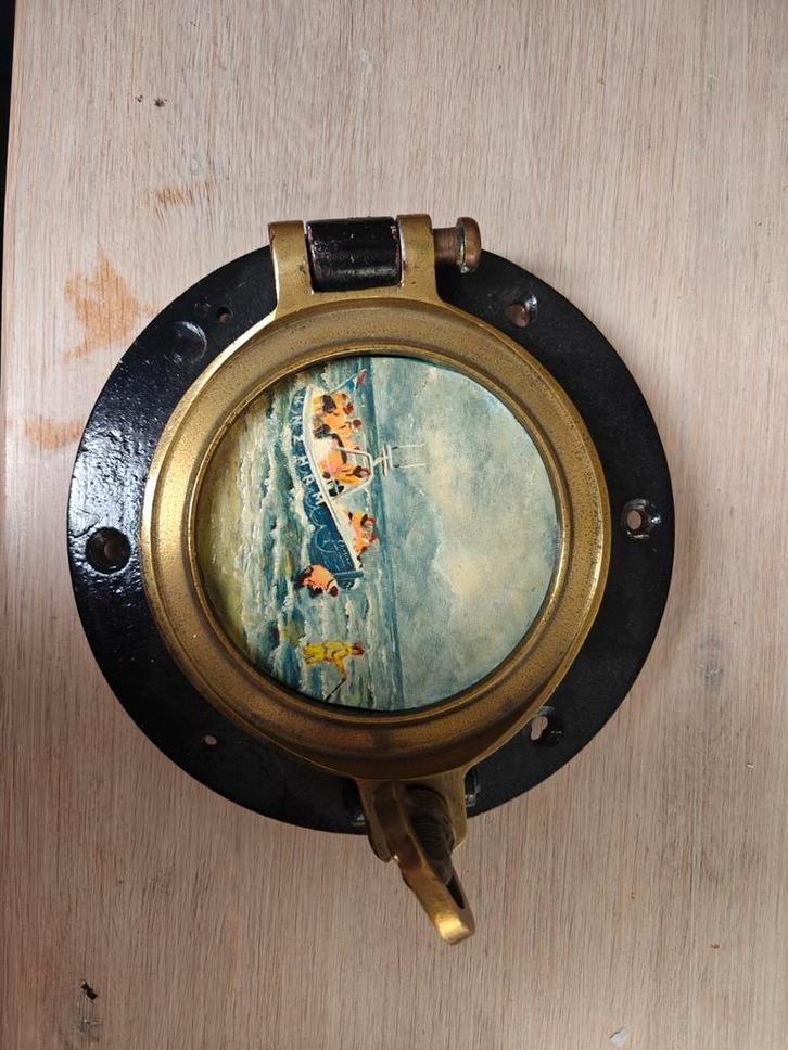 Koperen Patrijspoort met KNZHRM Schilderij, Antiek en Kunst, Antiek | Woonaccessoires, Ophalen