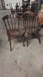 8 cafe pub horeca bistro stoelen engels gedraaid hout set, Huis en Inrichting, Stoelen, Gebruikt, Bruin, Ophalen of Verzenden