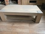 Massief Eiken grey wash salontafel, Ophalen, 100 tot 150 cm, Eikenhout, 50 tot 100 cm