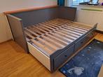 bedbank Hemnes met 3 opberglades, Ophalen, Tweepersoons, 200 cm, Grijs